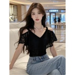 대회복 라인댄스복 상의 여성 대회의상 셔츠 지루박 비즈 벨벳 사교댄스 라인댄스상의