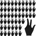 제나이 50pcs 풀 글러브 나일론 3 핑거 당구 좌우 풀장갑 통기성 탄력 스포츠 액세서리 여성 남성용