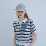 오디에르 오디에르 스트라이프 배색자수 니트-아이보리