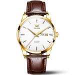 OLEVS 남성용 시계 읽기 쉬운 캐주얼 가죽 데이트 방수 페이스 손목시계 all G5653