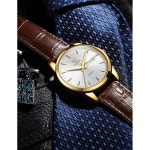 OLEVS 남성용 시계 읽기 쉬운 캐주얼 가죽 데이트 방수 페이스 손목시계 all G5653