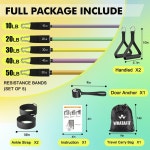 WHAFIT 저항 밴드 운동 남녀 피트니스용 핸들이 근력 홈 헬스 장비