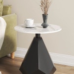 탁자 카페 테이블 식탁 우드슬랩 와이드 북유럽 원형 대형 1 설산화이트 골드프레임50직경55높이