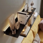 행잉 선반 인테리어 디스플레이 벽걸이 진열 C 매트블랙 길이 깊이