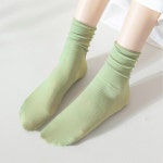 3개 얇은 골지 무압박 중목양말 발가락양말 발목 임산부 스타킹 흰 양말 오버니삭스 레깅스 아동 여 LM0181