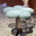 꽃잎 의자 푹신한 스테인리스 등받이 다리 체어 스테인레스 카페