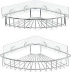 SMARTAKE 2팩 코너 샤워 캐디 SUS304 스테인리스 스틸 가 포함된 벽걸이 욕실 선반 화장실 기숙사 주방용 수납 정리함 8 7 X 2 0 01-silver