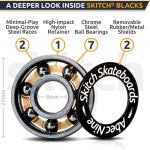 SKitch 정밀 고속 스핀 베어링 세트 스케이트보드 롱보드 인라인 스케이트 스쿠터용 8팩 608 2RS ABEC 9 크롬 스틸 딥 그루브 볼 와셔... 