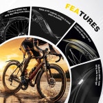 MEGNHNA 자전거 펜더 로드 바이크 그래블 통근용 700 x 바이크용 경량 머드가드 앞뒤 펜더 2종 섹션 스타일 유니버설 설정 25C-50C