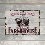 농장 축복 우리 농부 농가 전원 주택 표지판 장식 금속 플라크 1