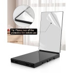 JUSRON 360 시야각 셀프 헤어 커팅 미러 투명 김서림 방지 HD 유리 액세서리가 없는 검은색 LED 1 Without Led