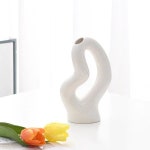 북유럽 크리에이티브 모양의 세라믹 꽃병 1 식당 사무실 공예 장식 거실 꽃꽂이 소배화병의 장 이 뒤틀리다