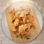 꾸밈 pf306-원형아크릴액자 바삭한프라이드치킨