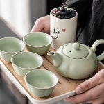 다기세트 휴대용 다완 찻잔 세트 선물용 도자기 다도 여행용 1 야헤 마운틴 익스프레스컵 1포트3컵 그레
