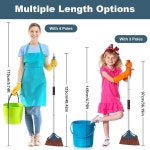 야외 빗자루 튼튼한 엑스트라 롱 핸들 빗자루-58 실내 주방 사무실 로비 안뜰 차고 청소용 대형 상업용 앵글 빗자루