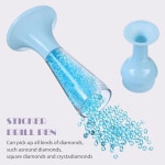 빌케이스 3pcs 다이아몬드 아트 페인팅 펜 비자동 구슬 공급 펜 플라워 포트 모양의 포인트 드릴 네일 도팅 도구 공예