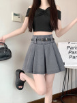셔링 플리츠 워싱 데님 빈티지 무드 A라인 스커트 02 M 01 기본