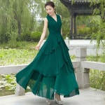 홀터넥 딥그린이브닝드레스 슬림롱원피스 무대연주의상