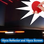 우편함 드라이브웨이 터널 우편 자동차 트레일러 반사판에 사용되는 스테인리스 스틸 나사가 12pcs 안전 반사판 원형 3 Rectangle