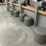 H1 사각 스툴 병원 체험관 로비 방염 인조가죽 레자 보조의자 방염 원형 육각 1인용