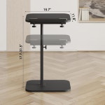 이아비포 소파 팔 테이블 TV 트레이 작은 침대 스탠드 거실 침실 옆 러스틱을 위한 C자형 사이드 엔드