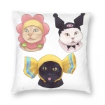 모자에 고양이 광장 베개 커버 폴리 에스터 리넨 벨벳 지퍼 장식 침대 쿠션 1 As Picture