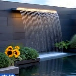 수영장 폭포 라인 조경 워터커트 벽출수 연못