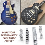 Cheerock 1 세트 메탈 튠-오매틱 일렉트릭 브리지 테일피스로 스트링 안정성 향상 교체 부품으로 SG 레스 폴 LP 기타에 이상적임
