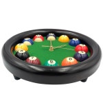 위안허 당구장 볼 시계 - 나무 프레임이 11 원형 테이블 쿨 월 시계 당구 수영장 게임룸 바에 적합