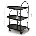 XIV 바 카트 가정용 금속 서빙 음료 잠금식 바퀴가 달린 롤링 주방 거실용 이동식 카트