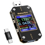 메이커호크 USB 멀티미터 전압계 로드 테스터 전압 전류 PD 배터리 전원 용량 충전기 타입 C 미터 LCD 디스플레이 케이블 저항 QC2 0 3...