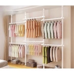 코쿤 행거 DIY 나혼산 2단 옷걸이 받침 바닥 옷방 옷걸이 침실 수직2 수 1 유백색 스텐 호두나무