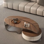 럭셔리 거실 테이블 좌식 인테리어 좌식테이블 접이식 타원형 나뭇잎 탁자 140 80