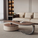 럭셔리 거실 테이블 좌식 인테리어 좌식테이블 접이식 타원형 나뭇잎 탁자 140 80