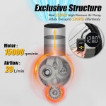 AetralYB 미니 자전거 타이어 공기 펌프 25S 고속 팽창 압축기 전기 로드 바이크 오토바이 산악 자전거 공용 150PSI