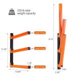 울트라월 벽걸이 목재 정리함 보관 금속 랙 3단계 - 실내 실외 4팩 Industrial