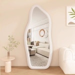 웨이브 전신거울 카페 곡선 스탠드거울 인테리어 거울 비정형 물결 전신