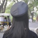 가죽 모자 청소년 남성 해군 양피 체인 학생 겨울 플랫 탑 H7010