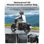케미모토 모터사이클 사이드백 방수 오일 왁스 캔버스 가죽 유니버설 싱글 새들백 소프트테일 다이나 스포츠스터 크루저와 호환 11L 11L