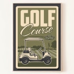 골프코스 Golf 소품 골프그림 스크린 골프장 장식 빈티지 포스터 04 무광 올리브 00 A5