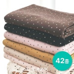 더잉크 여름 면 스판 원단 42종 25 미니별 225 민트 1개 1야드