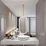 행잉 거울 천장 부착 호텔 조명 세면대 LED 미러