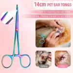 시티위시 개 그루밍 가위 무지개 곡선 청커 안전 라운드 팁 날카롭고 내구성이 뛰어난 6 in 1 가위로 그루밍을 위한 가위