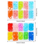 LUNARM 340개의 스티치 링 마커와 화려한 뜨개질 코바늘 잠금 카운터 바늘 클립 수공예 직조 재봉을 위한 보관 상자 2개 4 colors 220pcs