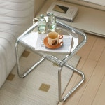 심플 자 의자 카페 인테리어 스툴 미니멀 대기 투명면 벤치