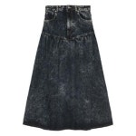 GANNI 25 FW 가니 개더 디테일 데님 스커트 J1759 TP438799563