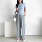 옷자락 여성 트레이닝 무지컬러 일자 와이드 밴딩 팬츠