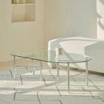 포더홈 포더홈 레어 강화유리 거실 소파 타원형 테이블 1000 1400