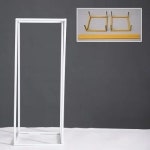 웨딩 장식 철 아트 꽃병 광장 테이블 센터 피스 긴 큐브 통로 꽃 홀더 1 상부 하부 분해 0 6m 흰색