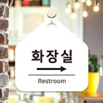 고품질 화장실 우측 걸이형 소형 오각안내판 WFHNS6H